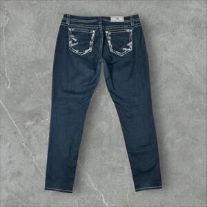 Miss Me Mid-Rise Easy Skinny Womens Size 32 Y2K Grunge Pocket Denim Jeans